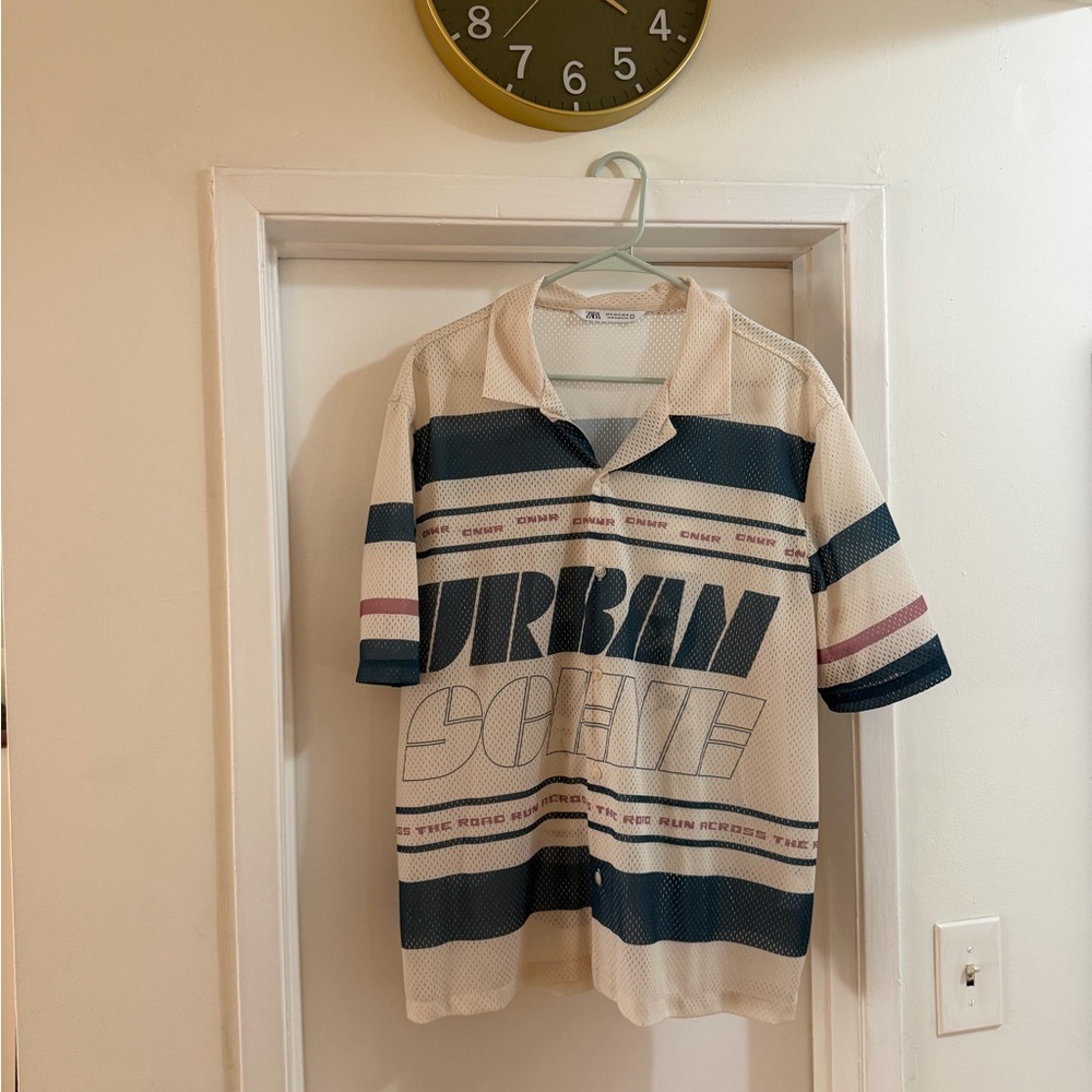 Zara Cream Mesh Top